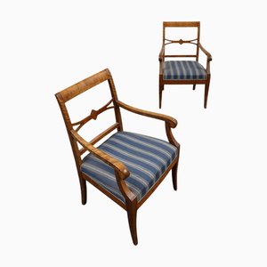 Set schwedischer Biedermeier Carver Chairs aus Goldener Birke, 1920er