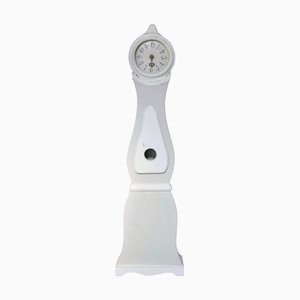 Gustavian Swedish Mora Clock in Grey-White