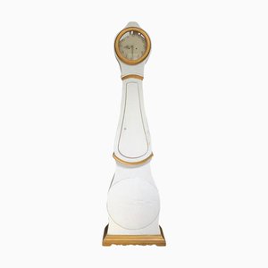 Gustavian Swedish Mora Clock in White-Gold