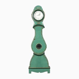 Antique Swedish Green Mora Clock, Early 1800s
