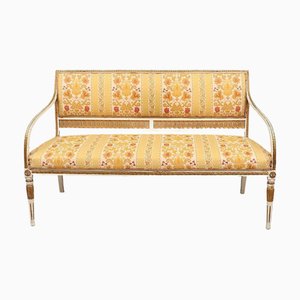 Gustavian Swedish 3-Seater Sofa in White, 1920s