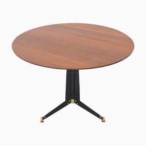 Vintage Table with Round Top and Central Leg, 1950s