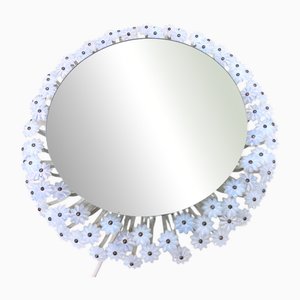Illuminated Mirror with Plastic Flowers by Emil Stejnar, 1950s