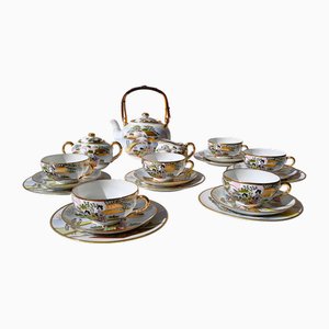 Vintage Japanese Porcelain Tea Service, 1950s, Set of 21