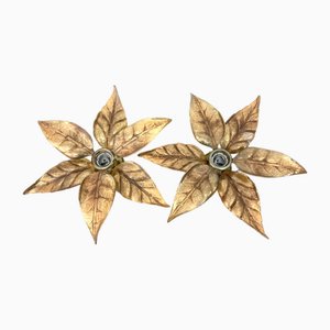Floral Wall Lights by Willy Daro for Massive, 1970s, Set of 2