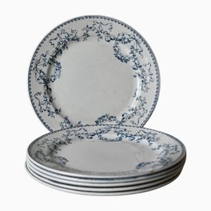 Bohemian Plates from U&C Utzschneider & Cie Faience Factory, Set of 6