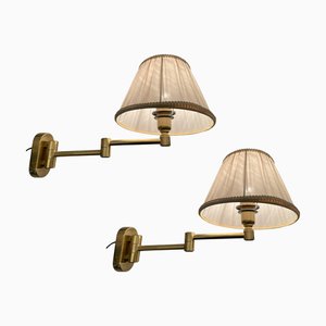 Apliques ajustables de latón, años 80. Juego de 2