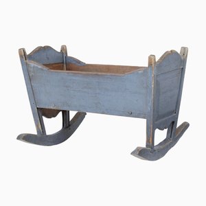 Mid 19th Century Swedish Painted Pine Rocking Cradle, 1860s