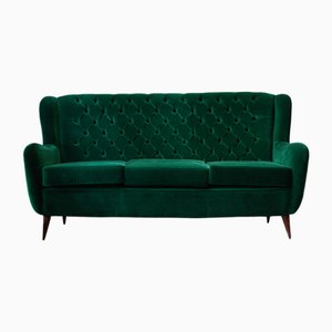 Sofá Mid-Century de terciopelo, años 50