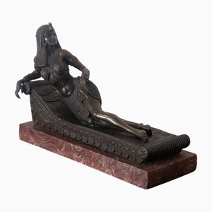 Ägyptische Kleopatra Bronze Skulptur Lampe, 1930