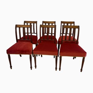 Sedie da pranzo Giorgio III in mogano intarsiato, metà XVIII secolo, set di 6