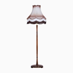 Art Deco Floor Lamp in Beech, Czech, 1930s