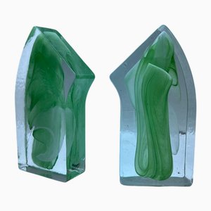 Esculturas de cristal de Murano, Italia, años 90. Juego de 2