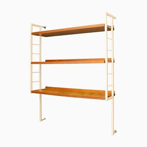 Mid-Century Teak Wall Shelving Unit, Spain, 1950s