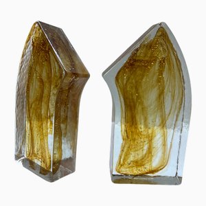 Esculturas de cristal de Murano, Italia, años 90. Juego de 2