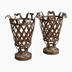 Soportes para ollas de hierro tejido. Juego de 2