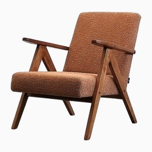 Mid-Century Model B 310 VAR Easy Chair in Mocha Mousse Boucle, 1960s