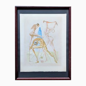 Salvador Dali, Divine Comedy Inferno 26 / Los habitantes de Prato, 1960, Xilografía