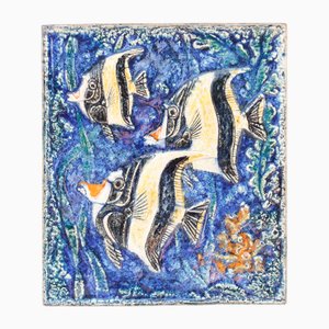 Large Wall Tile Fish from Karlsuher Majolika, 1960s