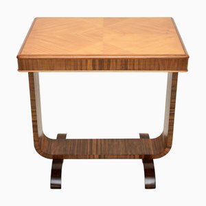 Mesa auxiliar Art Déco de abedul satinado y nogal, años 30