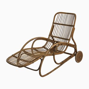 Wicker Chaise Longue in the style of Franco Albini, 1960s