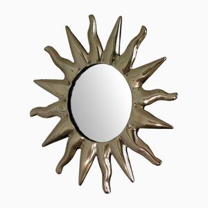 Vintage Brass Sun Burst Wall Mirror