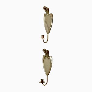 Mid-Century Swedish Brass Sconces from Arvika, Set of 2
