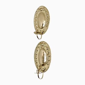Mid-Century Swedish Brass Sconces, Set of 2