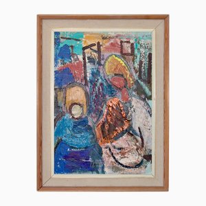 Gösta Falck, Große Kinder, 1960er, Öl auf Leinwand, Gerahmt