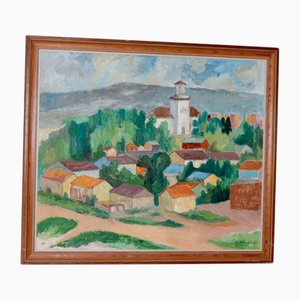 Hjalmar Rönnbäck, Village, 1970s, Oil on Canvas
