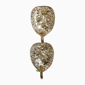 Large Mid-Century Modern Swedish Brass Sconces, Set of 2