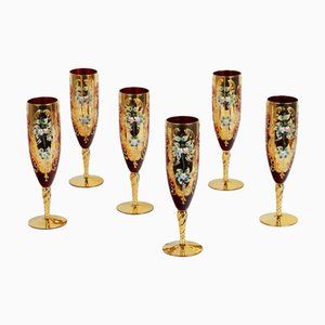 Murano Glass Glasses, Set of 6