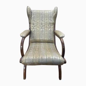 English Mahogany Wingback Armchair