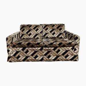 Sofá cama Deluxe de dos plazas geométrico, años 60