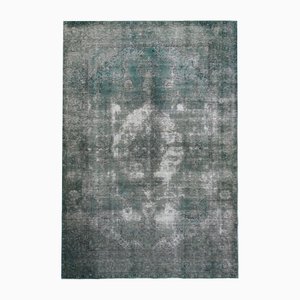 Vintage Middle Eastern Hand-Knotted Green Rug