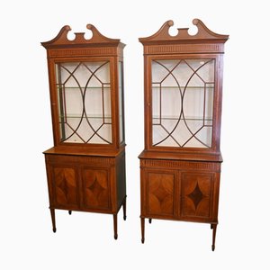Edwardianische Vitrinen Bücherregale aus Mahagoni, 1900er, 2er Set