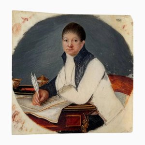 Miniature Representing a Man Writing, Early 19th Century, Painting