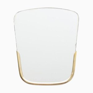 Miroir Mural Art Déco Minimaliste en Laiton Poli de Hagenauer, Autriche, 1930s