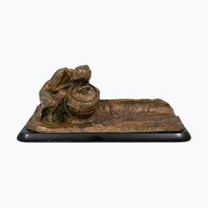 Art Nouveau Austrian Bronze Inkwell by Gustav Gurschner, 1900s
