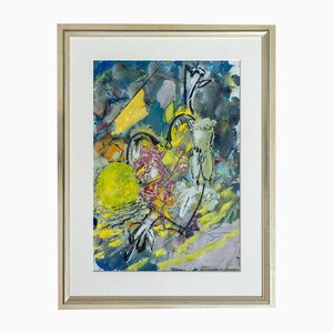 Christian Ludwig Attersee, Full Moon Supplement, 2001, technique mixte sur papier, encadré