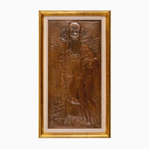 Secessionist Panel with Nymph at the Fountain by Georg Klimt, 1900s