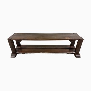 Large Brutalist Oak Bench Wall Table, 1900s