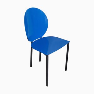 Cyan and Black Gioconda Metal Chair by Roberto Barbieri and Marco De Carli, 1980s
