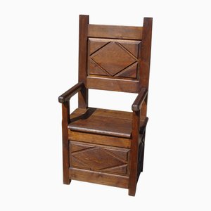 Louis XIII Wood Chest Armchair