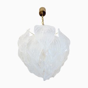 Lampadario in vetro di Murano e ottone di Novaresi, anni '70