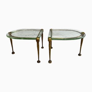Lothar Klute zugeschriebene halbrunde Couchtische, 1980er, 2er Set