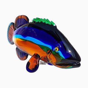 Bunte tropische Fischskulptur aus Muranoglas von YourMurano