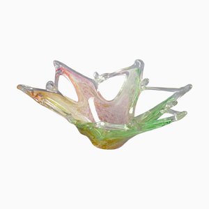 Vintage Sommerso Murano Glass Centerpiece Sculpture Pocket Emptier, 1980s