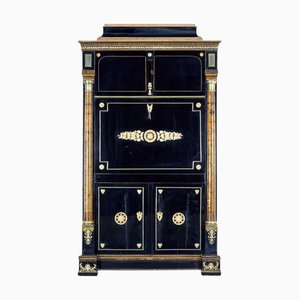 Biedermeier Schreibtisch aus ebonisierter Birke, 1820er