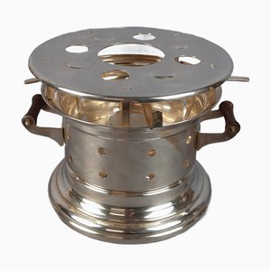 Vintage Silver Plated Oil Table Warmer, 1980s